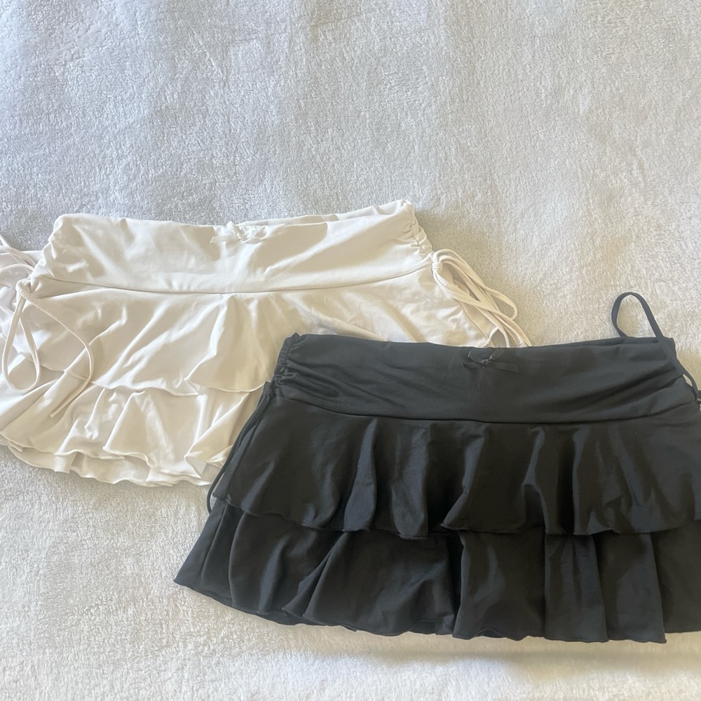 SHEIN Elegant White and Black Skirt Set